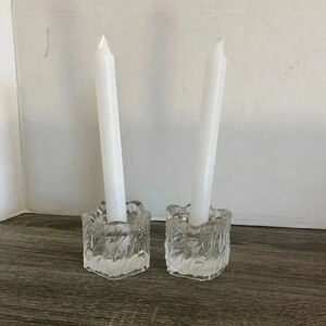 Vintage Ice Textured Candle  Holder